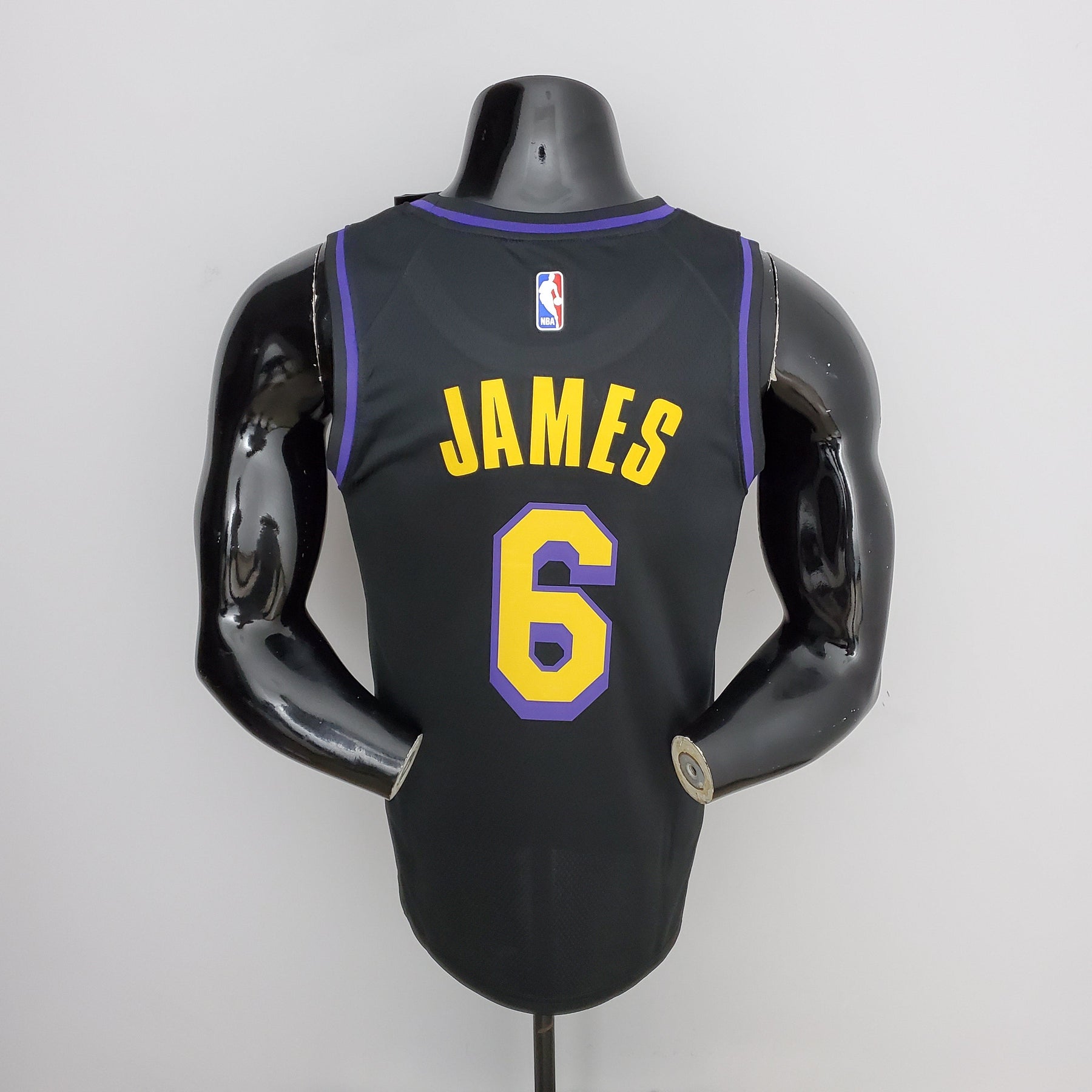 Camisa NBA Lakers #6 James Latin Black 75° Aniversário- 23/24