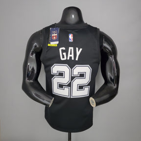 Camisa NBA San Antonio Spurs #22 Gay - City Edition Black