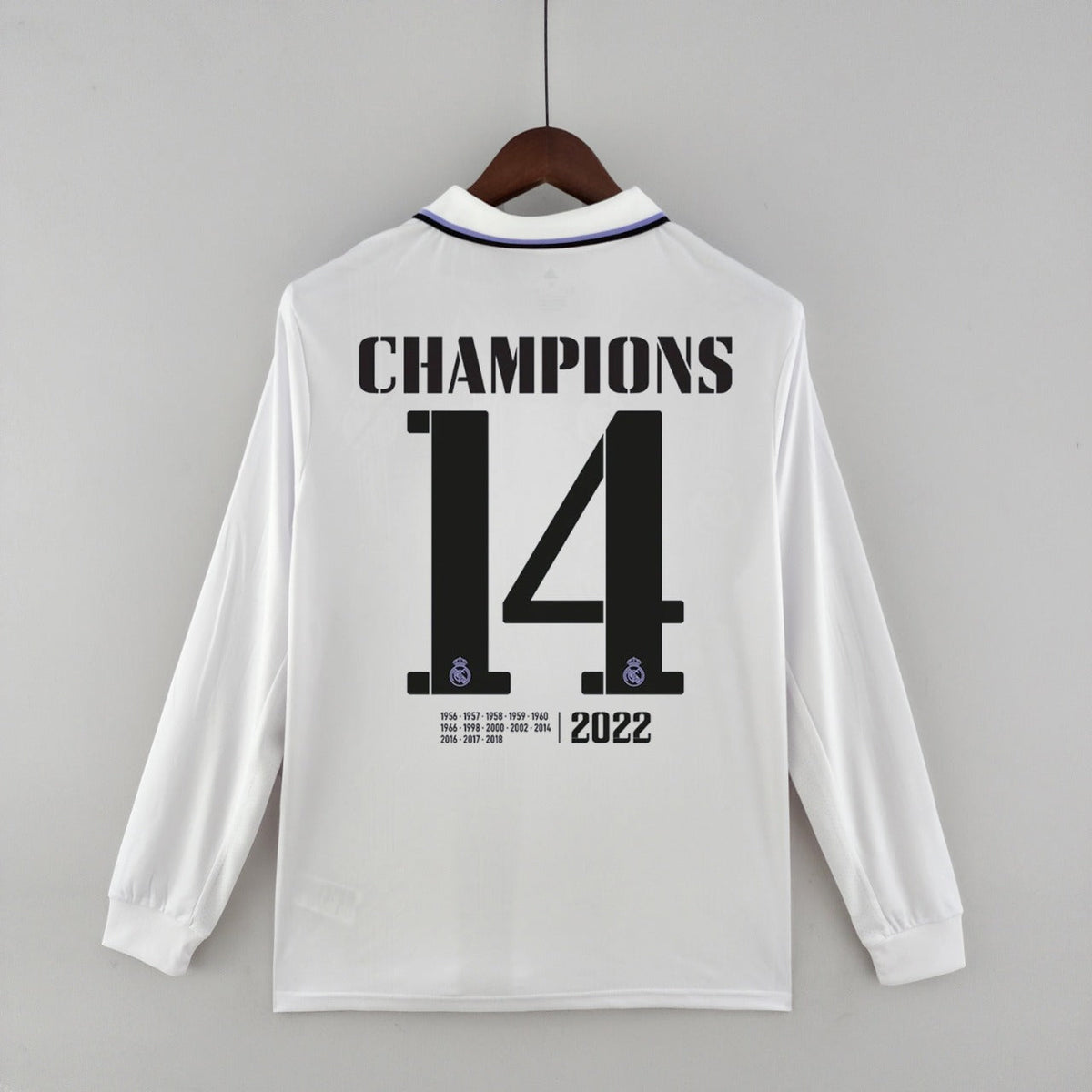 Camisa Manga Longa Real Madrid [UEFA Champions League #14] 22/23 Adidas - Branco