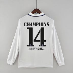 Camisa Manga Longa Real Madrid [UEFA Champions League #14] 22/23 Adidas - Branco