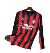 Camisa Milan I 25/26 Manga Longa - Torcedor Puma Masculina - Vermelha e Preta