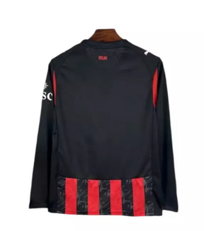 Camisa Milan I 25/26 Manga Longa - Torcedor Puma Masculina - Vermelha e Preta